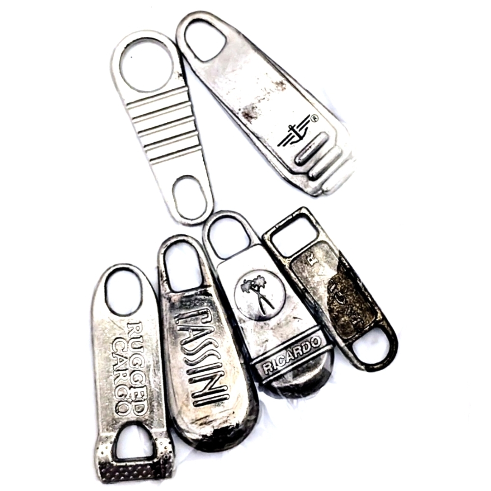 B-8 Lot of 6 Vintage Luggage Zipper Pulls